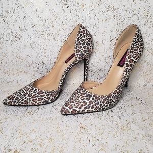 Wild Diva White Leopard Pointed Toe Heels